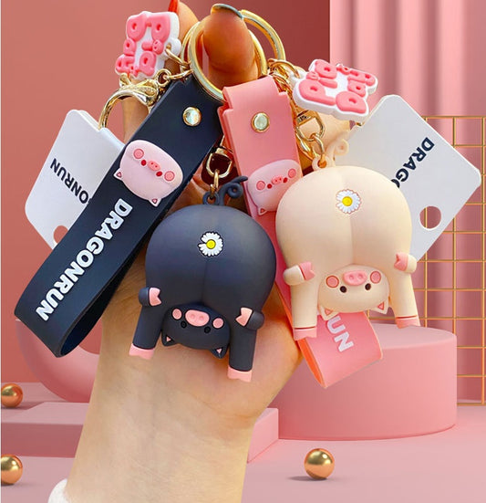 Cute Original Pig Chrysanthemum Keychain