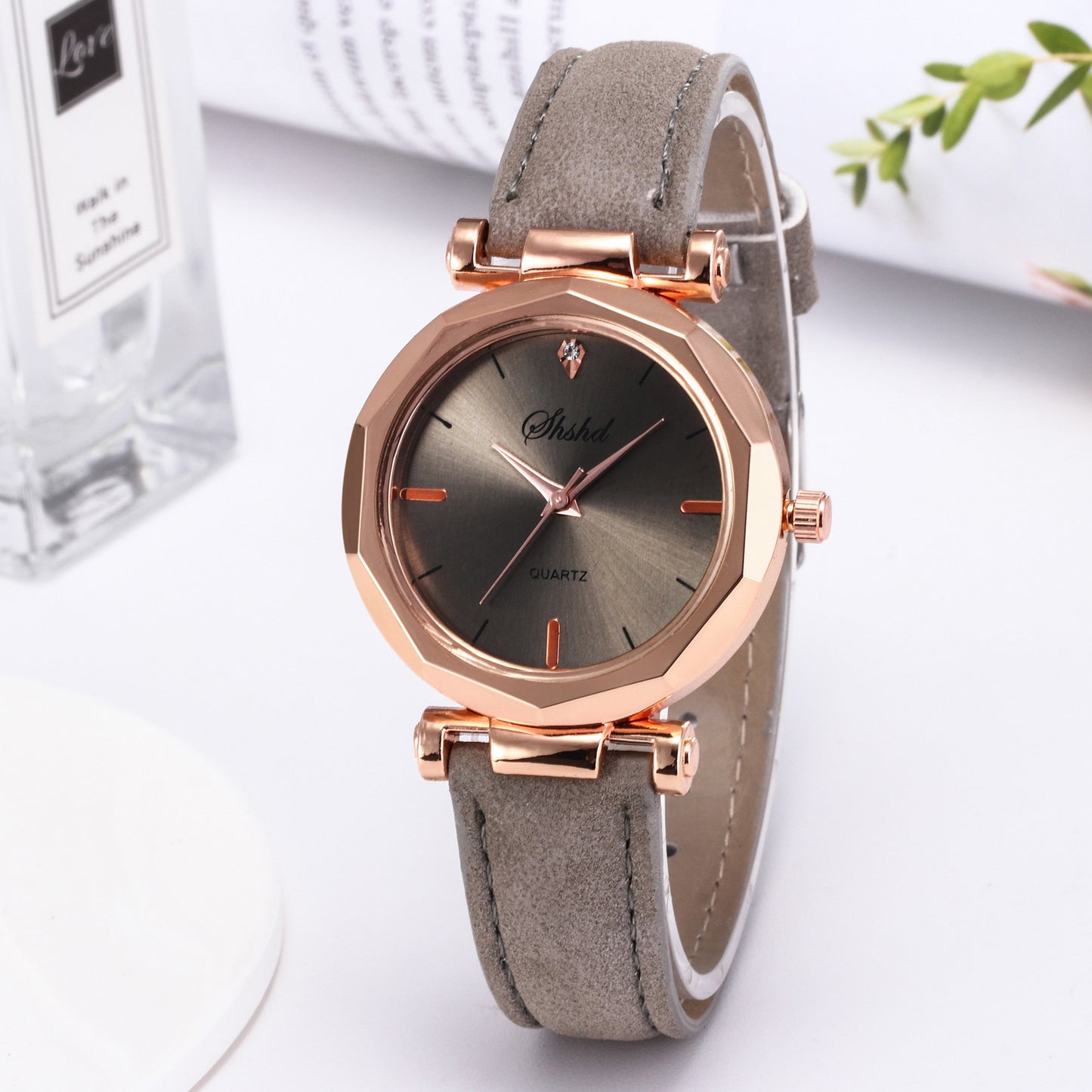 Frosted Leather Belt Watch Ladies Casual Quartz Watch