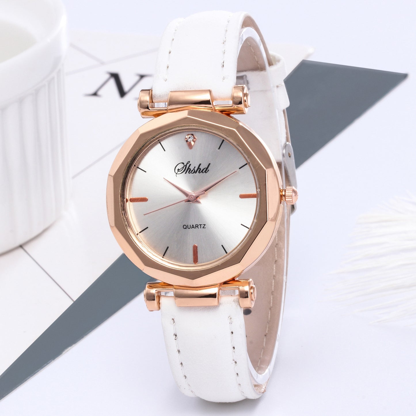 Frosted Leather Belt Watch Ladies Casual Quartz Watch