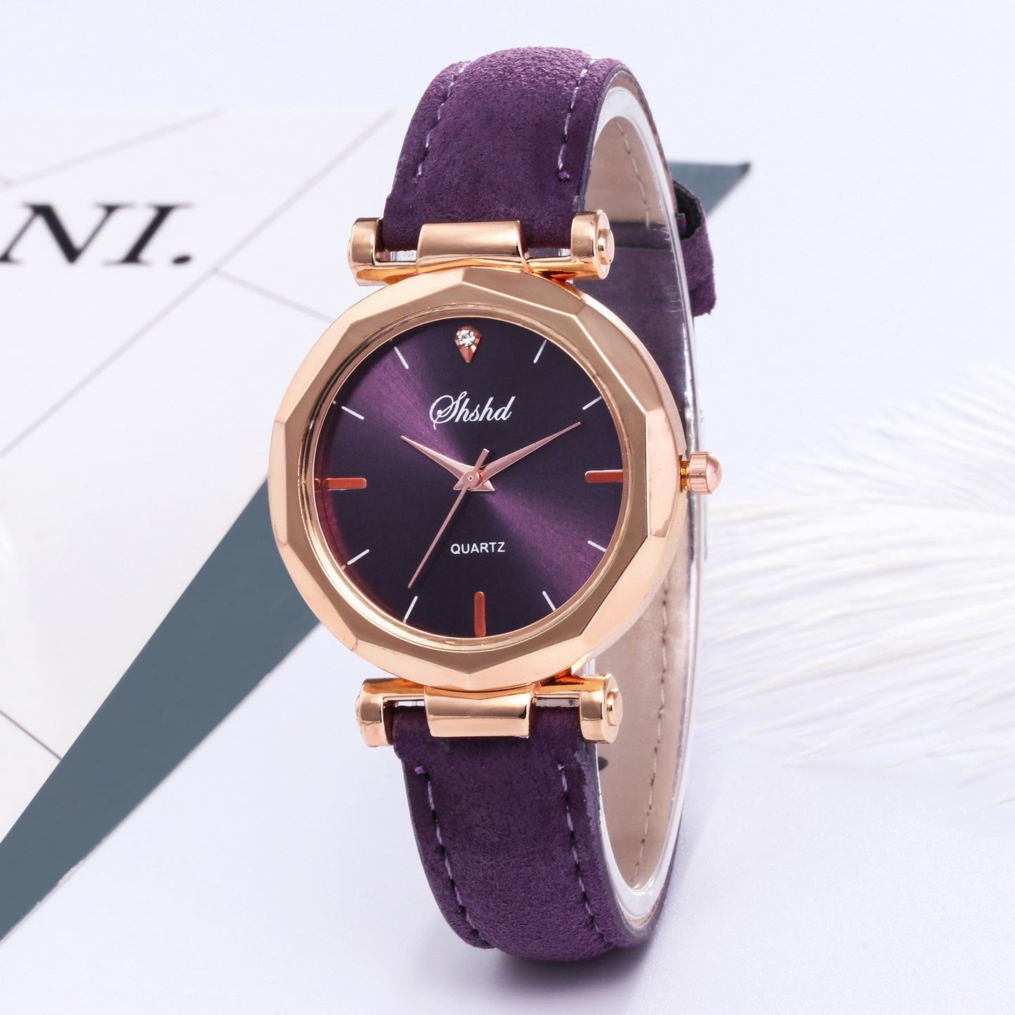 Frosted Leather Belt Watch Ladies Casual Quartz Watch