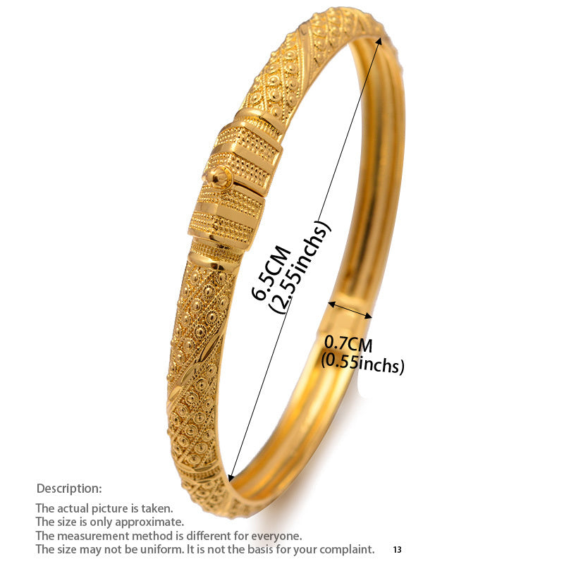 Bracelet Ethiopian Gold Color Bangles