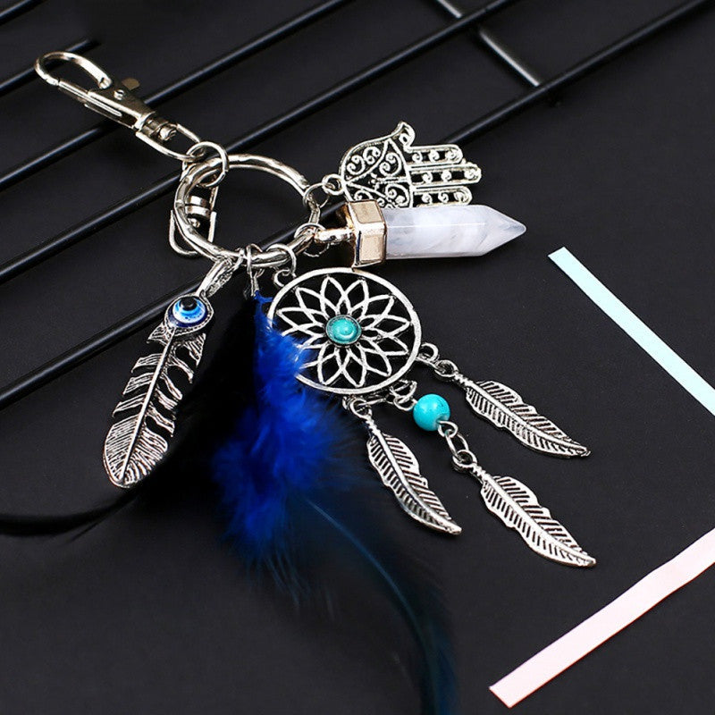 Bohemian Alloy Dream Catcher Tassel Pendant Keychain