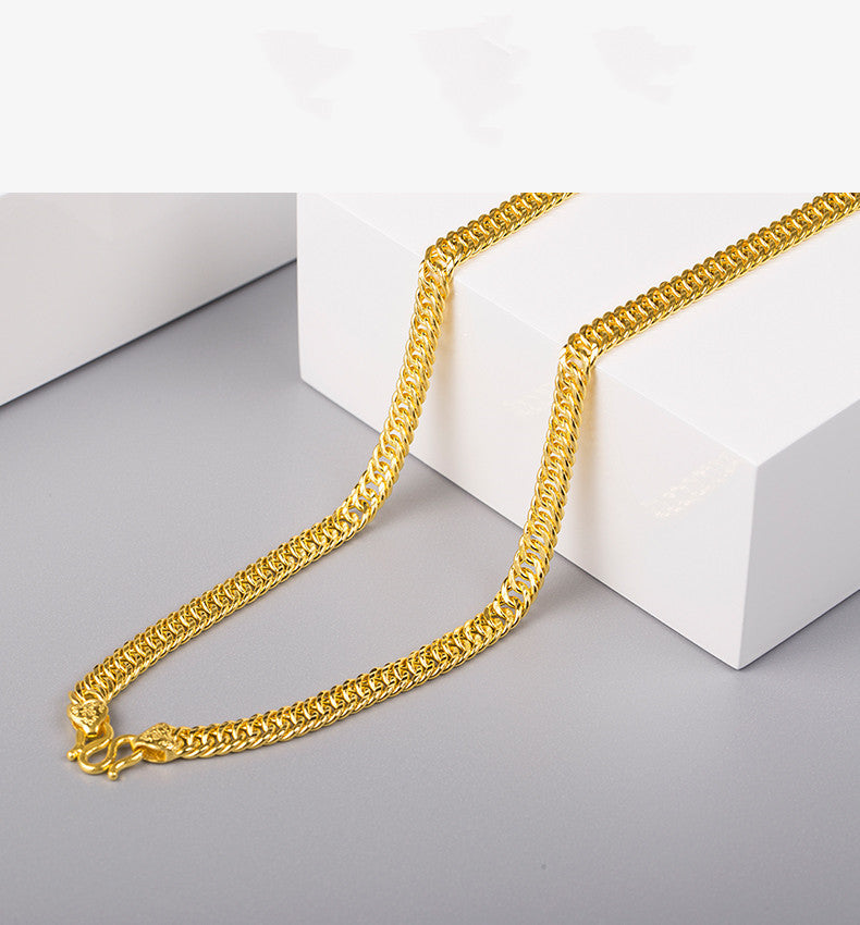 18K Gold Necklace Men's Gold Plated Men's Necklace