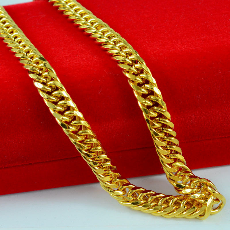 18K Gold Necklace Men's Gold Plated Men's Necklace