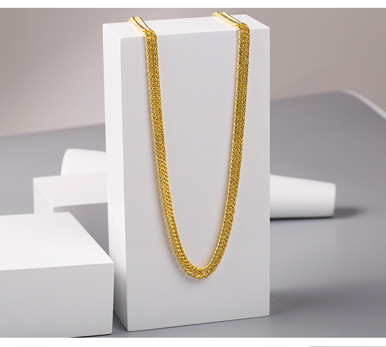 18K Gold Necklace Men's Gold Plated Men's Necklace