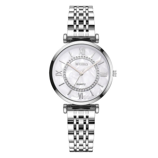 Ladies Fashion Steel Band Quartz Gypsophila Watch