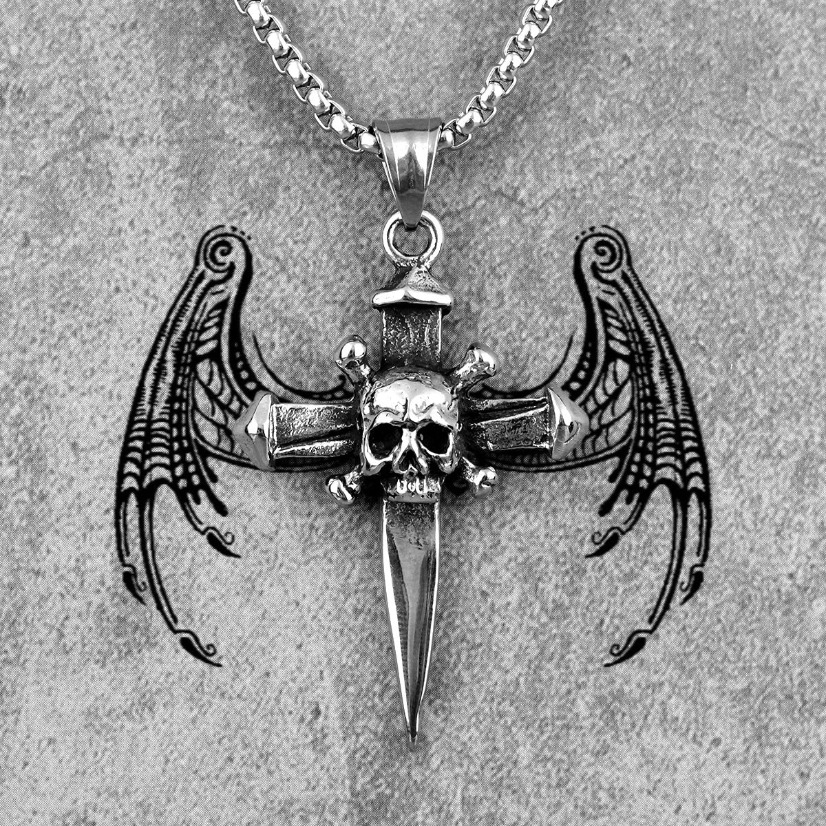 Alloy Pendant Skull Head Cross Fashion Personalized Jewelry