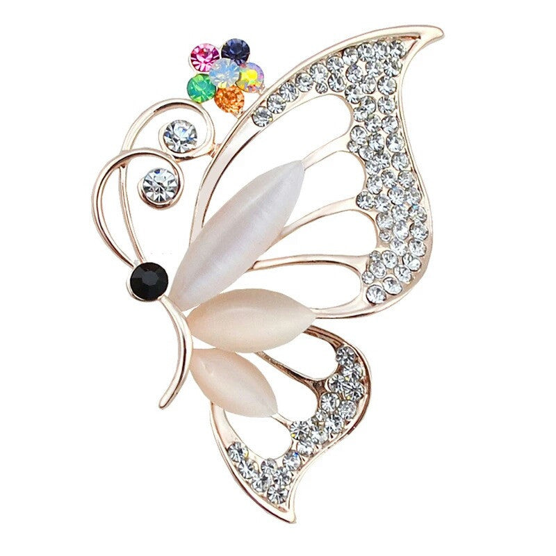Crystal Rhinestone Brooch Pins Butterfly Roses Flowers