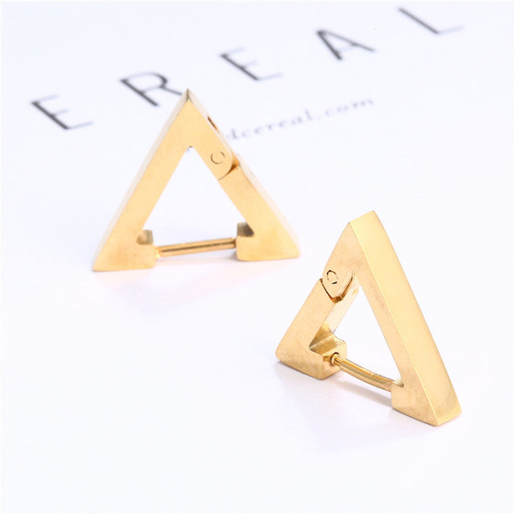 Stainless Steel Creative Hoop Earrings Women Triangular Earrings Fashion Jewelry Huggie Men Punk Hiphop