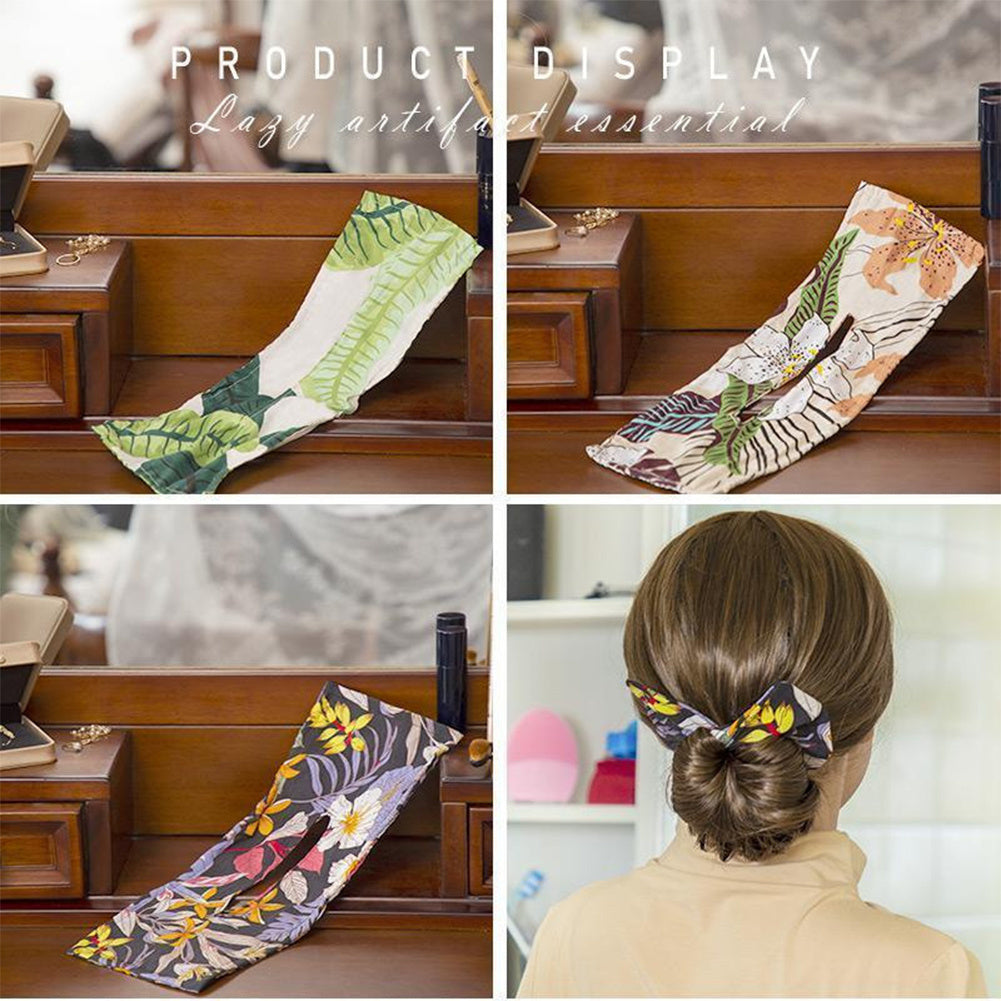 Printed Headband Hair Coiler French Vintage Bow