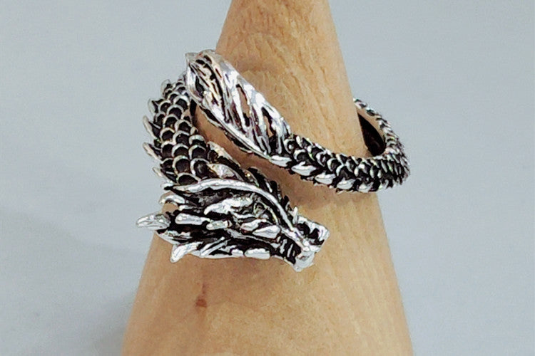 Personalized Retro Domineering Dragon Ring Ring