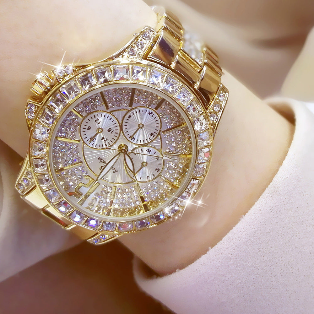 Fashion Luxury Full Diamond Steel Band Ladies Quartz Watch