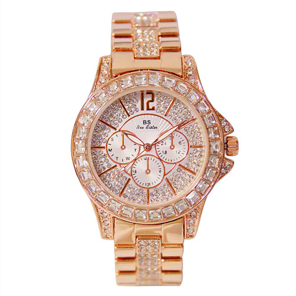 Fashion Luxury Full Diamond Steel Band Ladies Quartz Watch