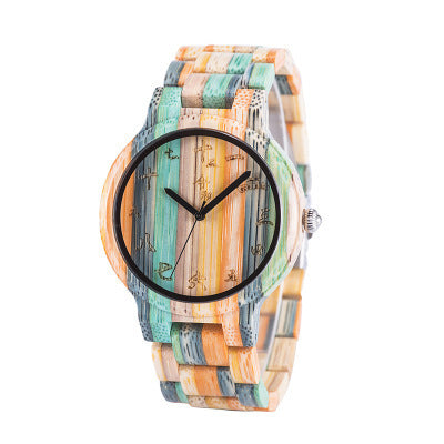 Carved Colorful Wooden Couple Watches