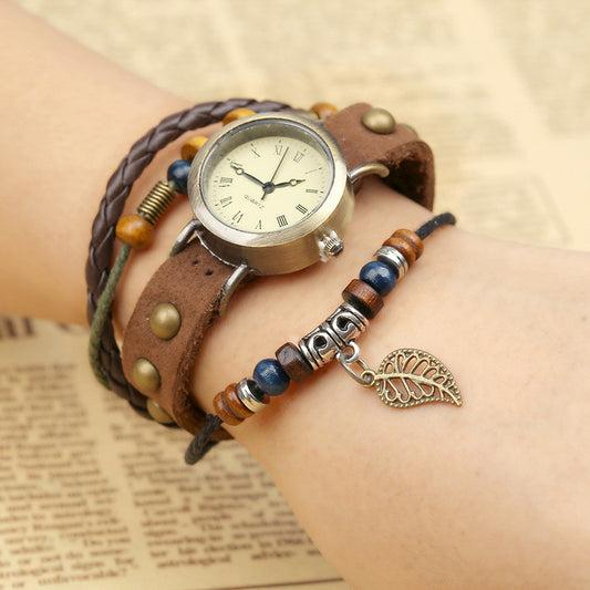 Leather Vintage Cowhide Bracelet Watch