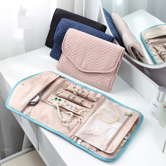 Portable Folding Travel Jewelry and Cosmetic Clutch