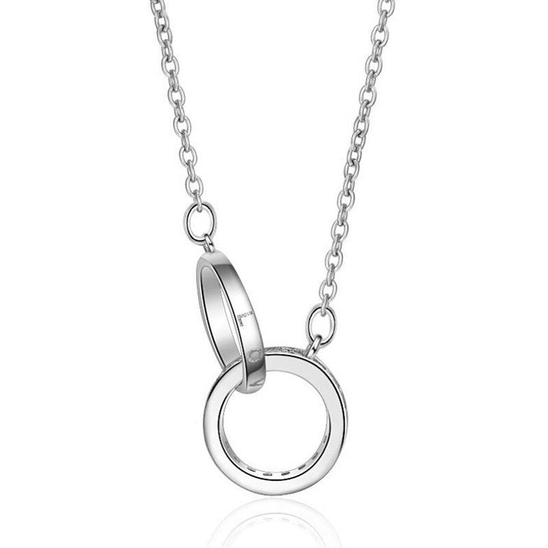 Double Ring Necklace Female Zircon Jewelry