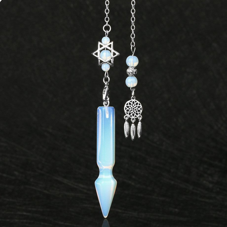 New Product Natural Stone Crystal Jewelry Divination Spirit Pendulum Unisex Tapered Pendant