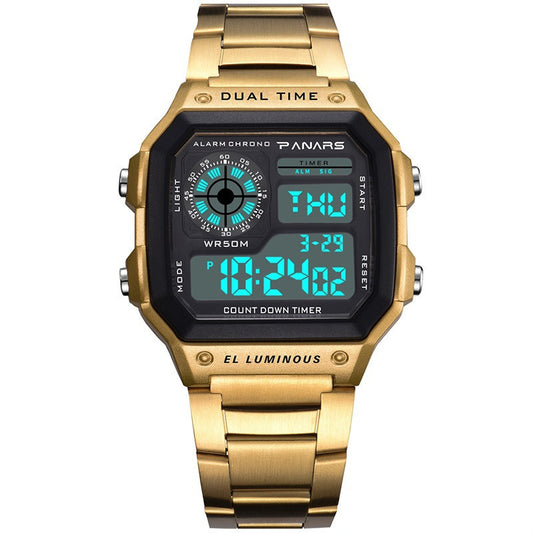 Waterproof Multifunctional Waterproof Sports Watch Square Fashion Electronic Watch