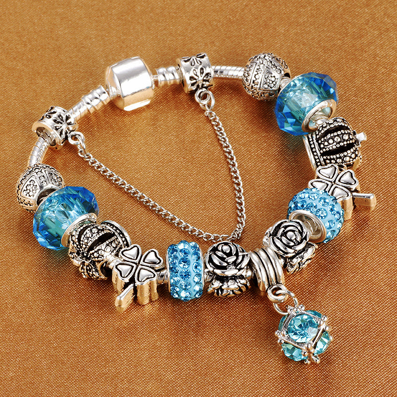 Europe and America, pan family, multi bracelet, European and American DIY crystal beads Beaded Bracelet