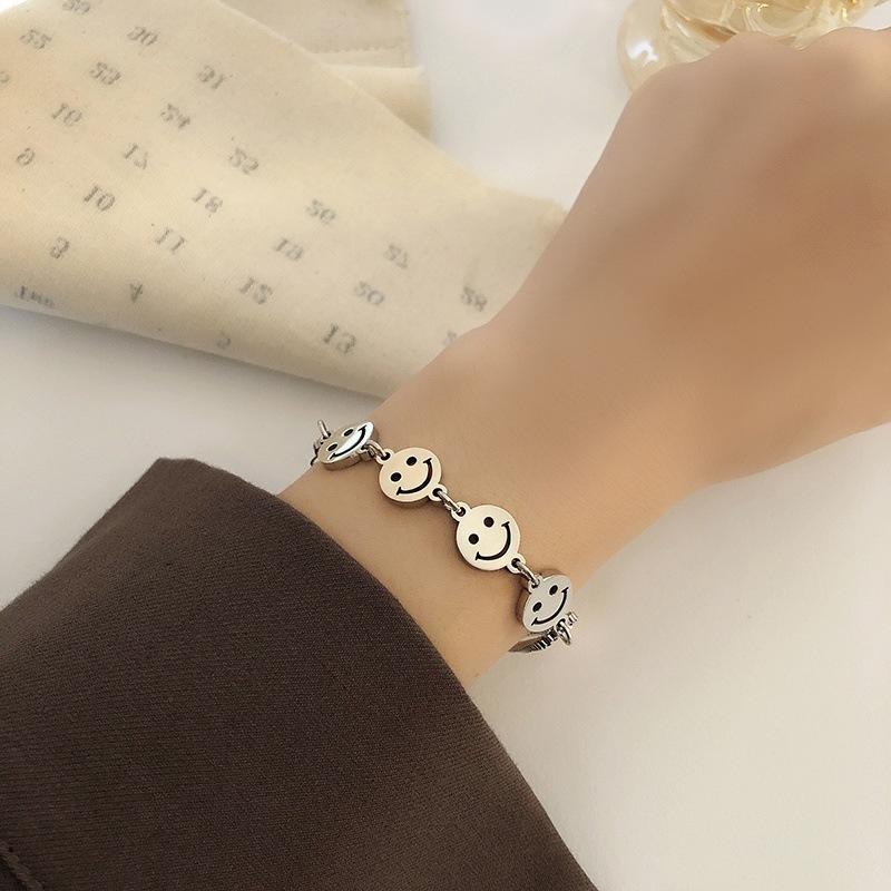 Titanium Steel Smiley Face Bracelet Women's Bracelets For Men And Women