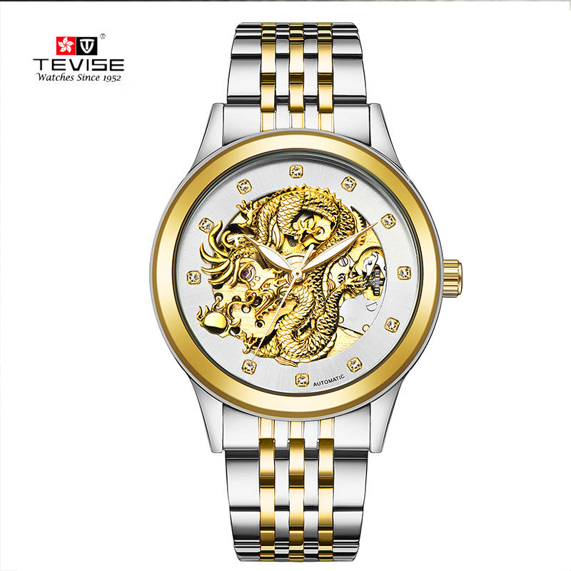 DetectiveTevise automatic table watch watch men burst Jinlong waterproof luminous lovers mechanical watch