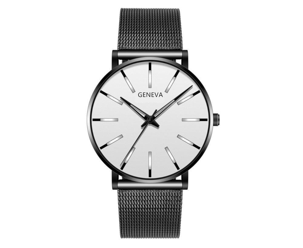 Stainless Steel Mesh Band Business Quartz Watch