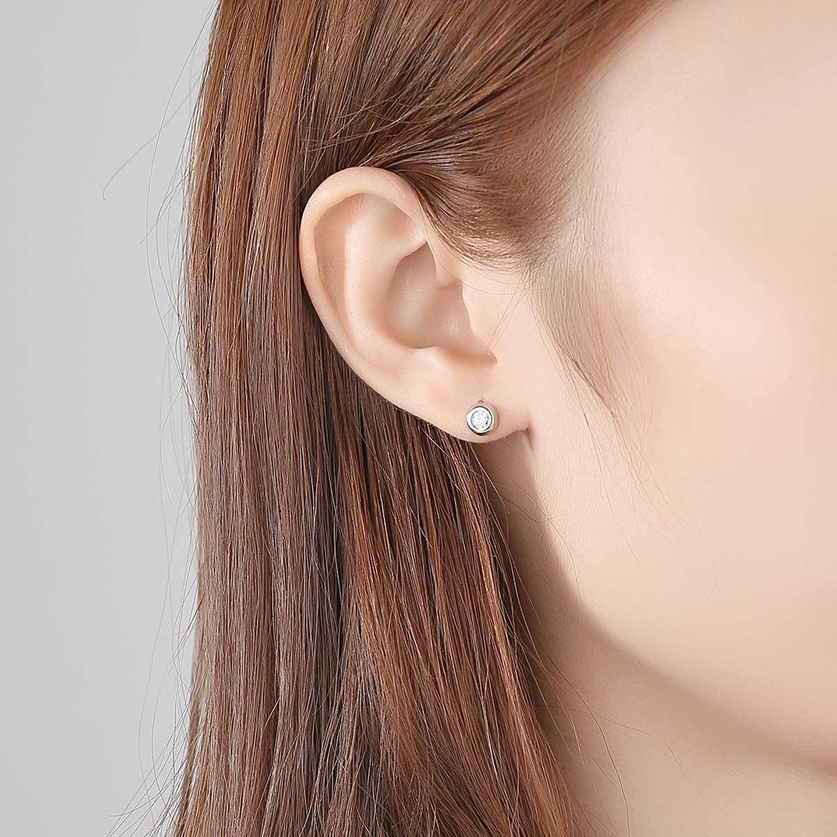 Zircon Japanese And Korean Style Simple Ear Jewelry