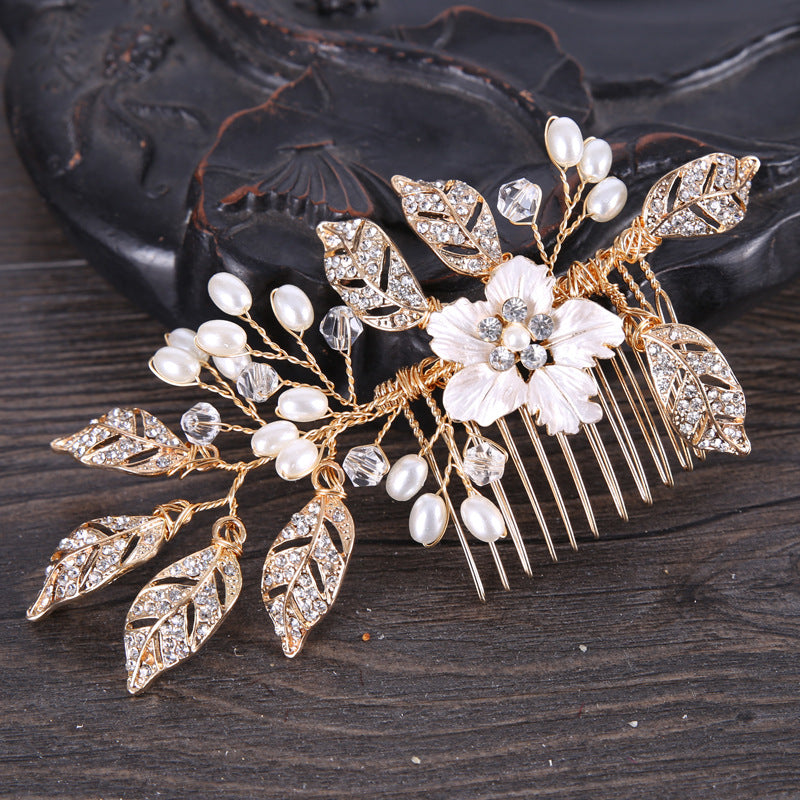 Golden Leaf Hairpin Hair Accessories New Wedding Dress Bridal Headdress