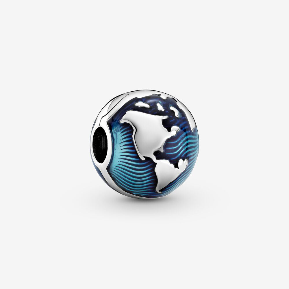 Blue Globe, Blue Scale Fish Cinema Clapper Bracelet Charm