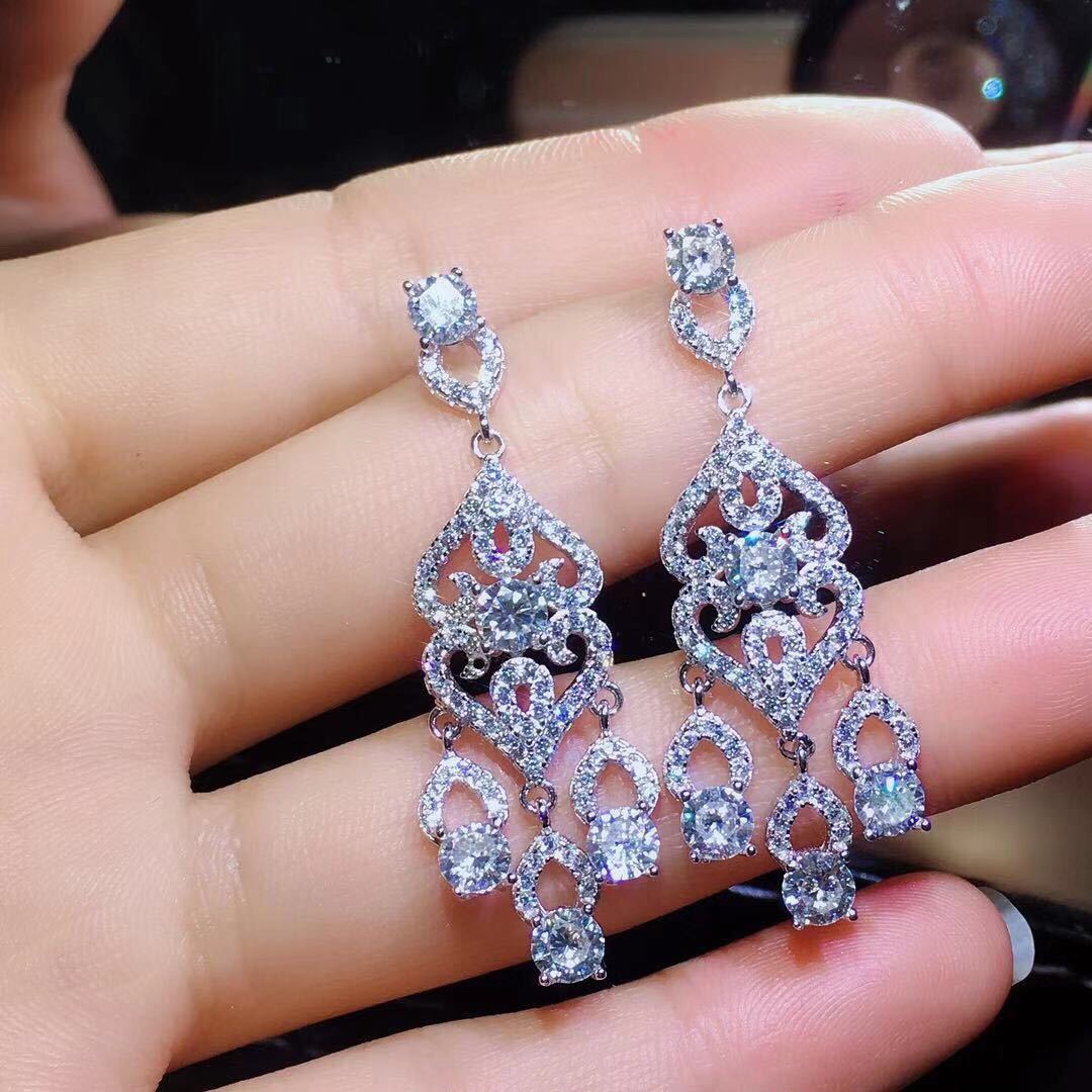 Moissan Diamond Earrings Earrings Burst Into Flames