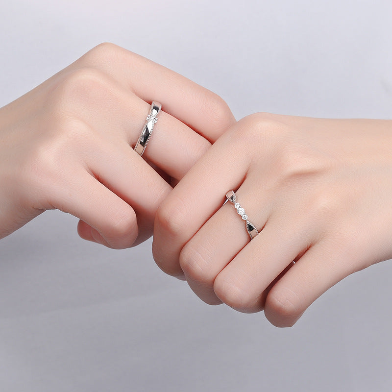 Korean Silver Angel lovers ring marriage engagement silver men and women wholesale ring manufacturer