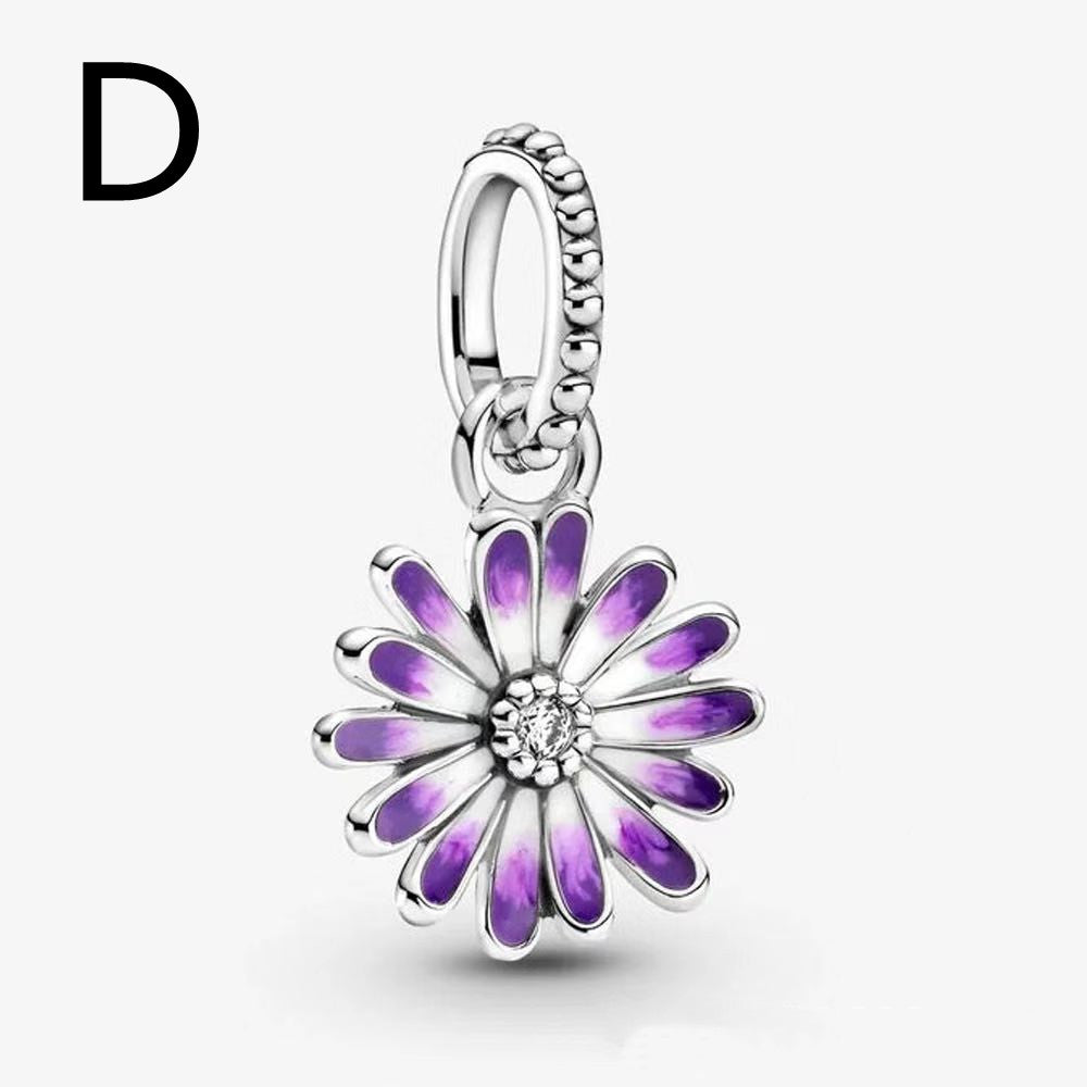 Moment Charm Daisy Flower DIY Beaded Pendant