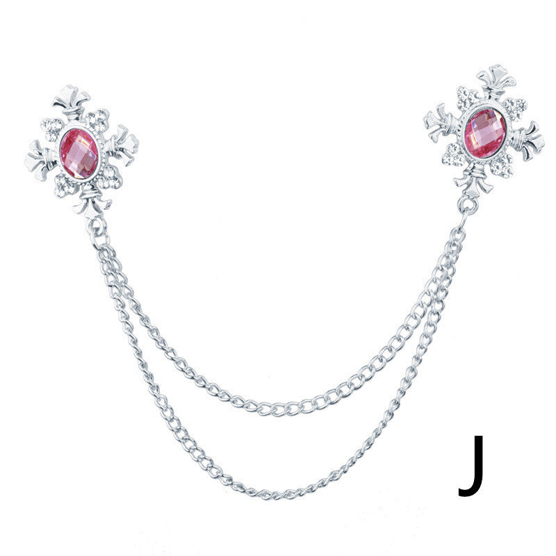 Tassel Crystal Cross Chain Brooch