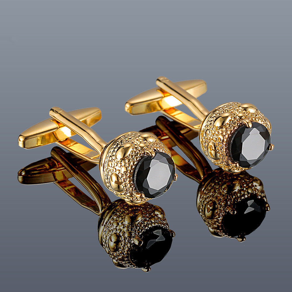 Men's Cufflinks Round Copper Shirt Sleeve Nails With Zircon