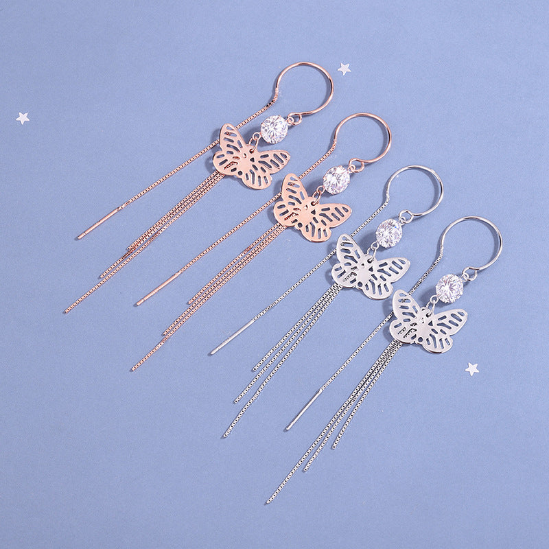 Silver Earrings Ear Line 925 Earrings Simple Ins Earrings