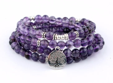 Natural Stone Bead Mala Bracelet