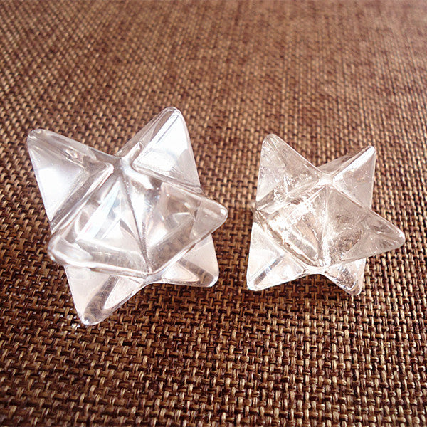 Clear Quartz Crystal Merkaba Stars