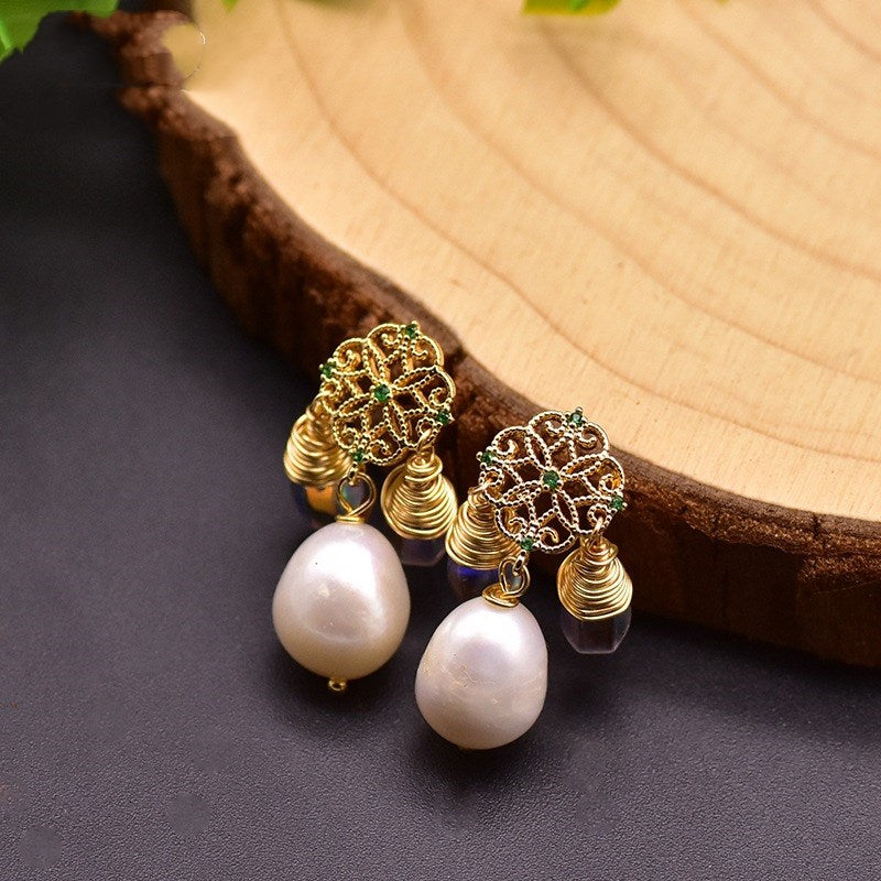 Original Natural Baroque Edison Pearl Earrings