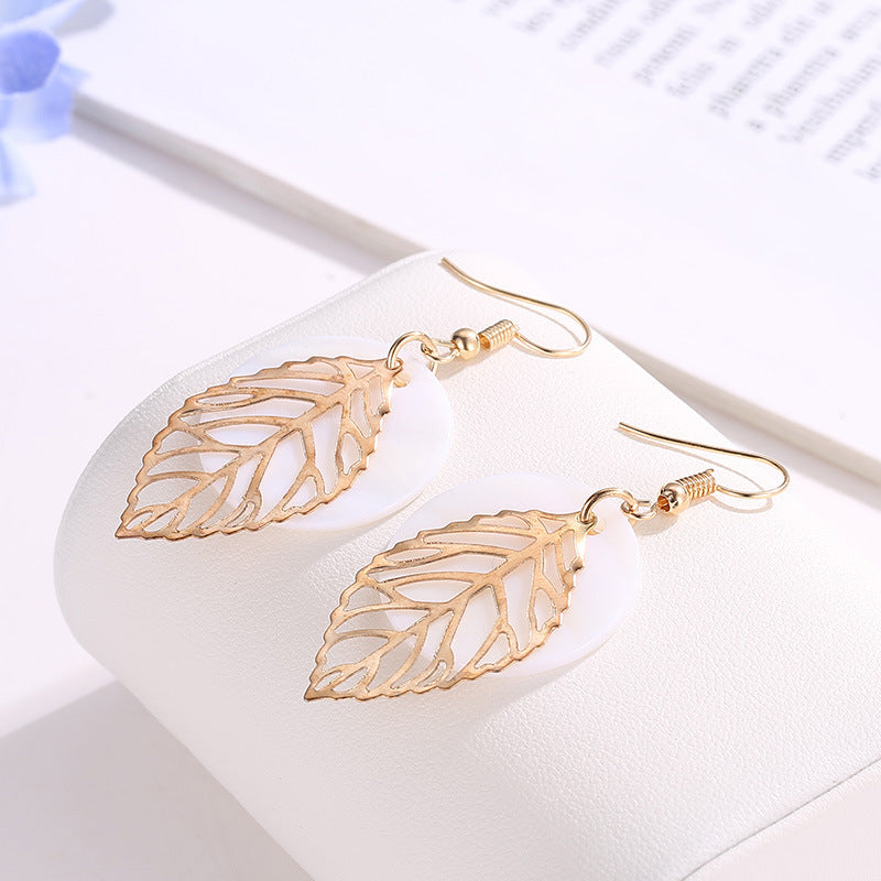 All-match Geometric Earrings Natural Shell Leaf Combination Earrings Earrings Earrings