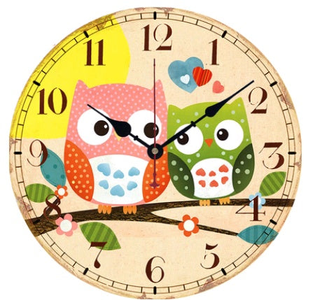 European and American style rustic wall clock owl series wall clock retro wall clock