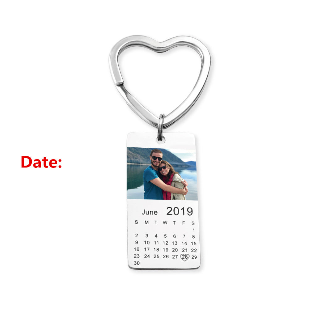 Photo anniversary custom keychain