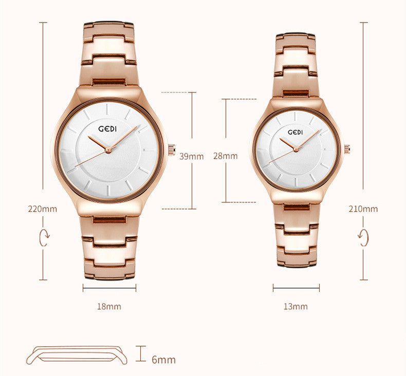 Casual Simple Ladies Watch Quartz Waterproof Couple Watch