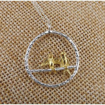 Elegant Sterling Silver Bird Pendant Necklace