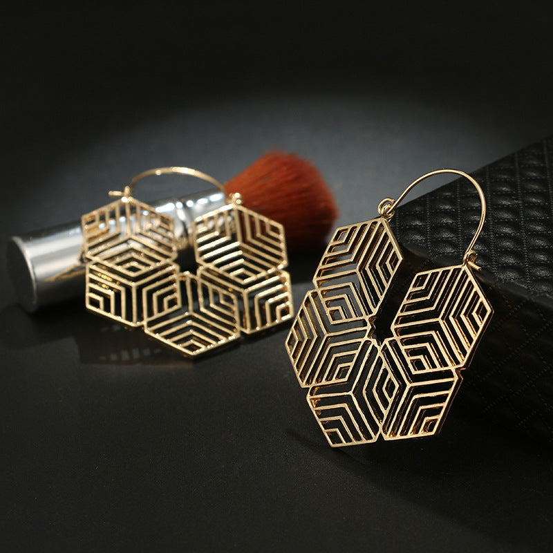 Simple Wisps Of Irregular Geometric Rhombus Alloy Earrings Earrings