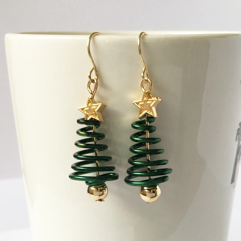 Christmas Tree and Star Dangle Earrings