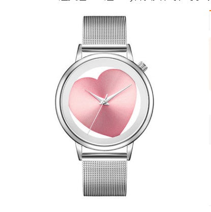 Elegant Heart-Shaped Hollow Out Quartz Watch