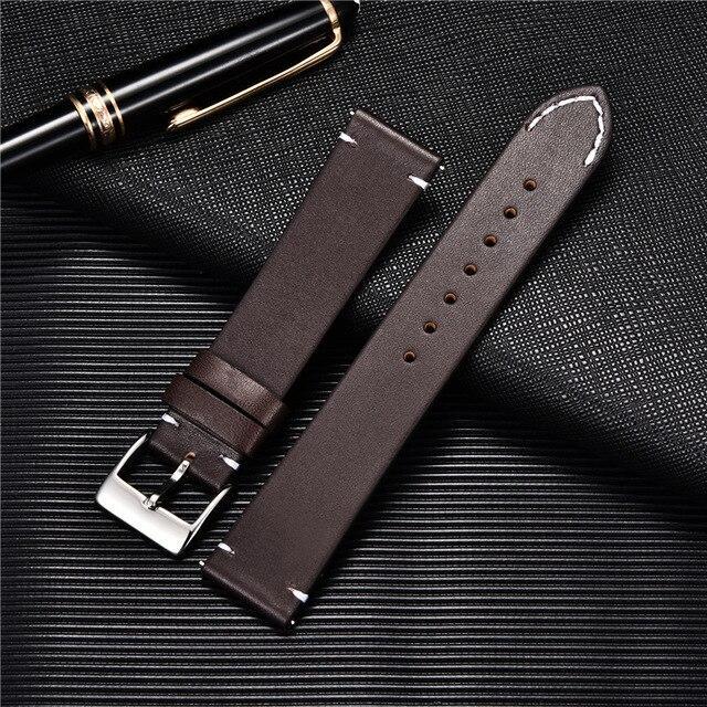 Leather watch strap