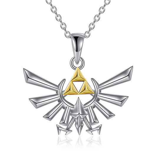 Sterling Silver Anime Zelda Pendant Necklace Jewelry Gifts For Men & Women