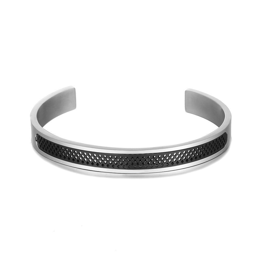 Punk Vintage Mesh Stainless Steel Bracelet Men